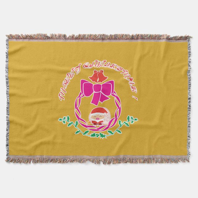 Christmas wreath throw blanket (Front)