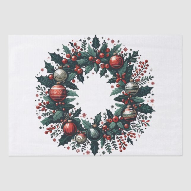 Christmas Wreath Tissue Paper (Front)