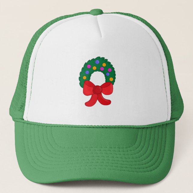 Christmas Wreath Trucker Hat (Front)