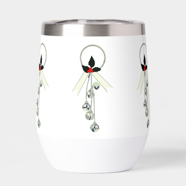 Christmas Wreath Wine Tumbler  (Back)