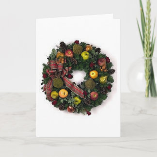 Christmas Wreath With Fruit Blank Greeting Card