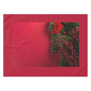 christmas wreath with red berries tablecloth
