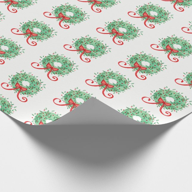 Christmas Wreath Wrapping Paper (Corner)