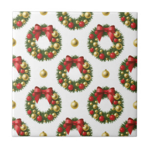 Christmas Wreaths Ceramic Tile
