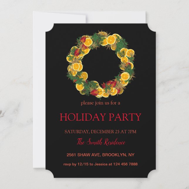 Christmas wreaths cute invitation (Front)