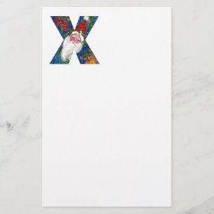 CHRISTMAS X LETTER / SANTA CLAUS WITH RED RIBBON STATIONERY