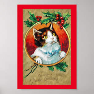 Christmas, Xmas Cat Poster