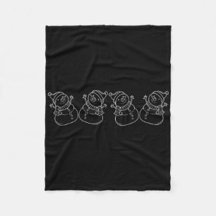 Christmas Xmas Dancing Snowman Christmas Fleece Blanket