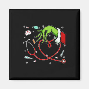 Christmas Xmas Heart Rn Cna Icu Scurb Nurse Doctor Magnet