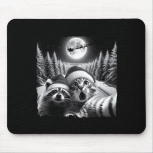 Christmas Xmas Holiday Funny Cat Taking Selfie Rac Mouse Pad