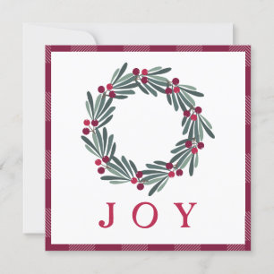 Christmas Xmas Holiday Joy Watercolor Greeting