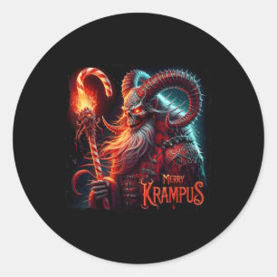 Christmas Xmas Horror Krampus Dark Merry Krampus M Classic Round Sticker