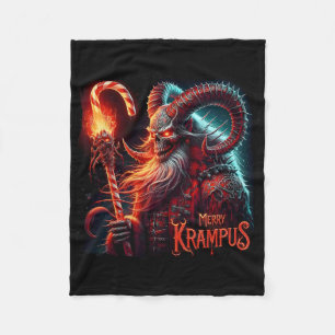 Christmas Xmas Horror Krampus Dark Merry Krampus M Fleece Blanket