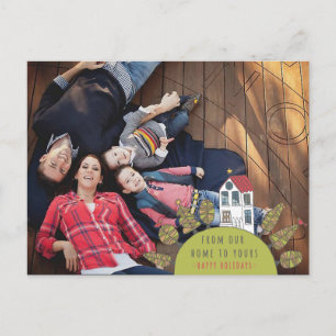 Christmas Xmas House Illustration Photo Postcard