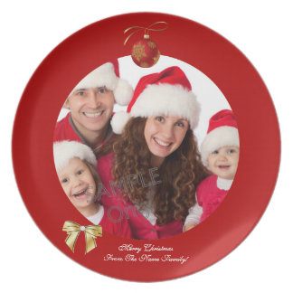 Christmas Xmas Photo Template 2 children family Plate