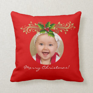 Christmas Xmas Photo Template Baby family Cushion