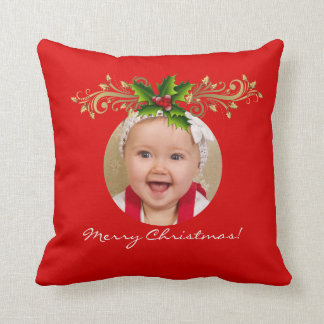 Christmas Xmas Photo Template Baby family Cushion