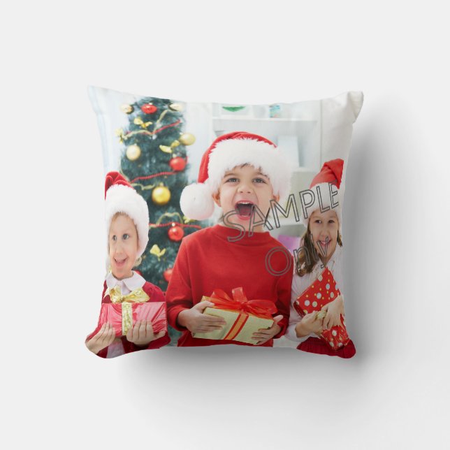 Christmas Xmas Photo Template children or family Cushion (Front)