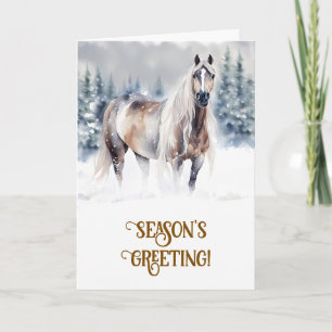 Christmas Xmas Seasons Greetings with Horse  Card