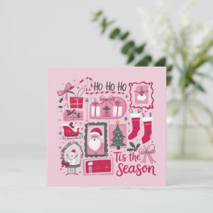 Christmas Xmas Trees Tis The Season Holiday Santa Card