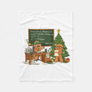 Christmas Xmas Vibes Accountant Accounting Gingerb Fleece Blanket