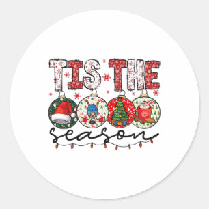 Christmas Xmas Vibes Hockey Lover Hockey Player Wi Classic Round Sticker