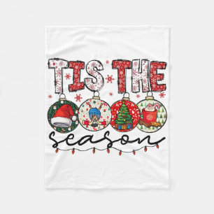 Christmas Xmas Vibes Hockey Lover Hockey Player Wi Fleece Blanket