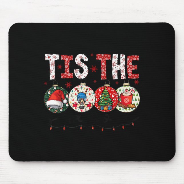 Christmas Xmas Vibes Hockey Lover Hockey Player Wi Mouse Pad (Front)