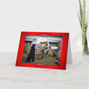 Christmas Xmas VIRGIN MARY AND JOSEPH IN BARN Holiday Card