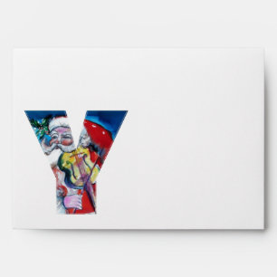 CHRISTMAS Y LETTER /SANTA  CLAUS WITH VIOLIN ENVELOPES
