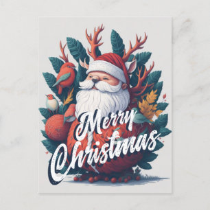 Christmas yarn Santa Greeting Postcard
