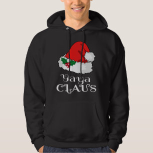 Christmas Yaya Claus Matching Pajama Santa Hat X-m Hoodie
