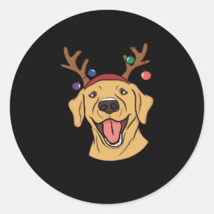 Christmas Yellow Lab Tri-blend T-Shirt Classic Round Sticker