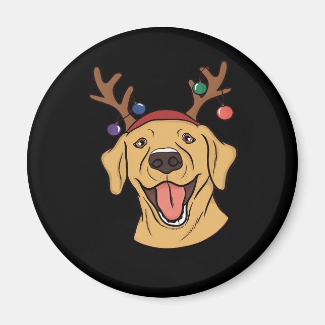 Christmas Yellow Lab Tri-blend T-Shirt Magnet (Front)