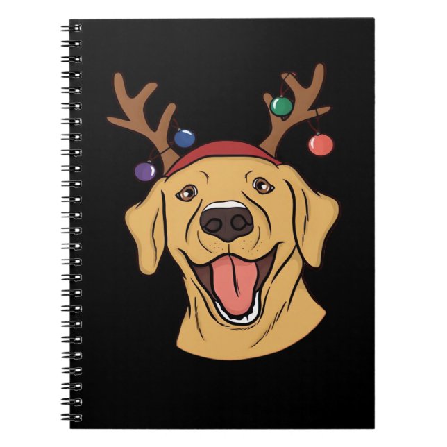 Christmas Yellow Lab Tri-blend T-Shirt Notebook (Front)