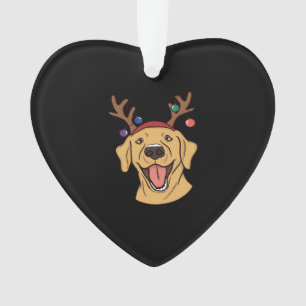 Christmas Yellow Lab Tri-blend T-Shirt Ornament