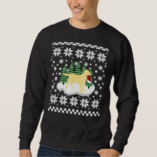 Christmas Yellow Labrador Silhouette Santa Hat Sweatshirt