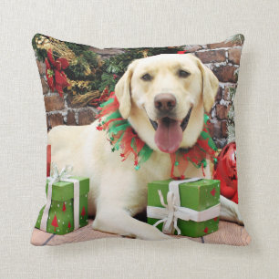 Christmas - Yellow Labrador - Strider Cushion