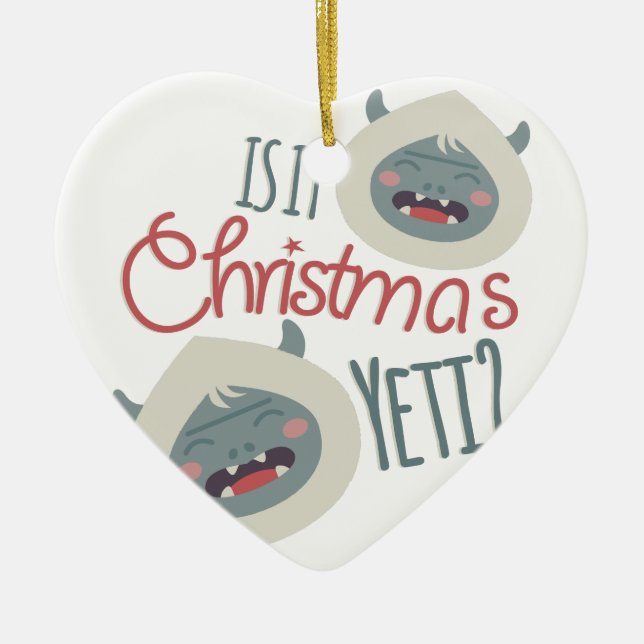 Christmas Yeti Ceramic Ornament (Front)