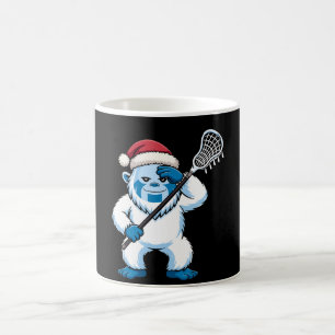 Christmas Yeti Lacrosse Santa Hat Sasquatch Snow Coffee Mug