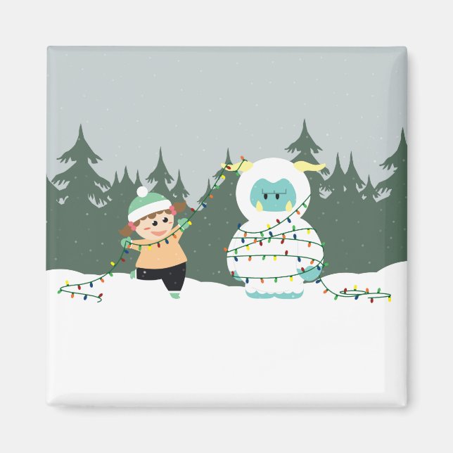 Christmas Yeti Magnet (Front)