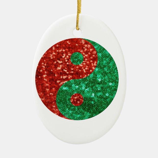 christmas yin yang ceramic ornament (Front)
