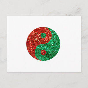 christmas yin yang holiday postcard