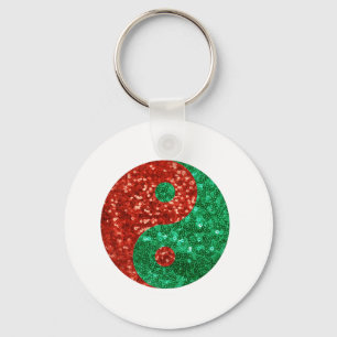 christmas yin yang key ring