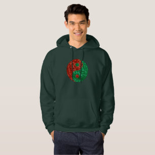 christmas yin yang mens hooded sweatshirt