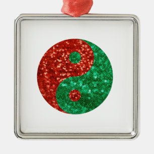 christmas yin yang metal tree decoration