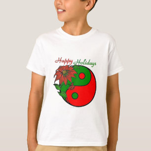Christmas Yin Yang Poinsettia T-Shirt