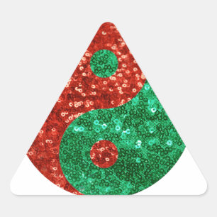 christmas yin yang triangle sticker
