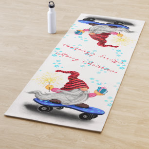 Christmas Yoga Mat Gnome with Gifts