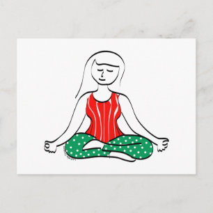 Christmas Yoga Postcard
